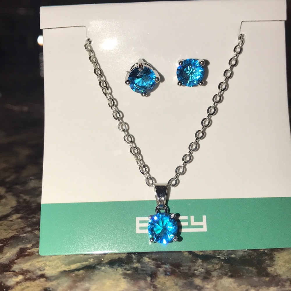 Effy blue stone necklace and earrings